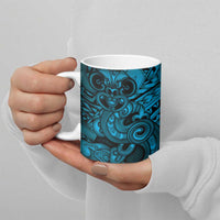 Aotearoa Maori Hei Tiki Ceramic Mug Kikorangi Kowhaiwhai Puhoro Motif LT9 - Polynesian Pride