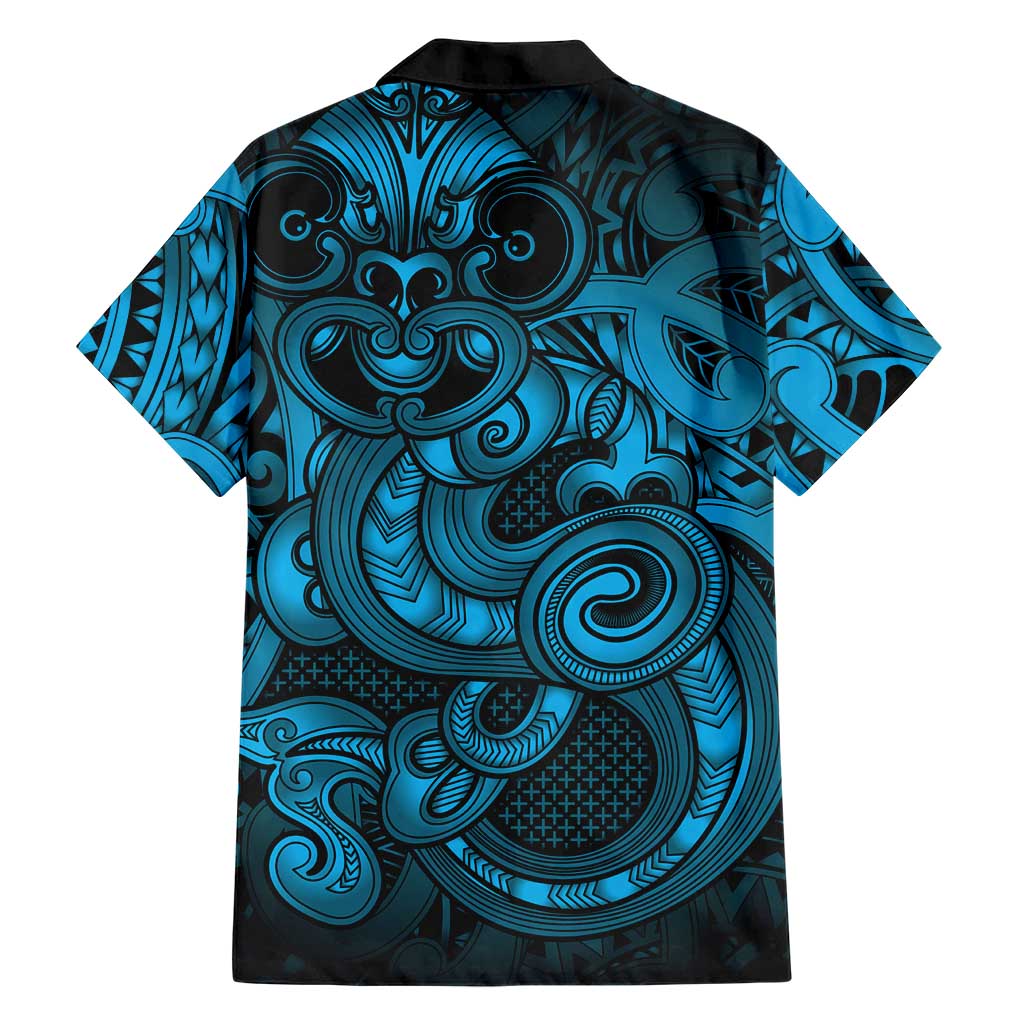 Aotearoa Maori Hei Tiki Family Matching Mermaid Dress and Hawaiian Shirt Kikorangi Kowhaiwhai Puhoro Motif