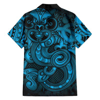 Aotearoa Maori Hei Tiki Family Matching Short Sleeve Bodycon Dress and Hawaiian Shirt Kikorangi Kowhaiwhai Puhoro Motif