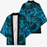 Aotearoa Maori Hei Tiki Kimono Kikorangi Kowhaiwhai Puhoro Motif LT9 - Polynesian Pride