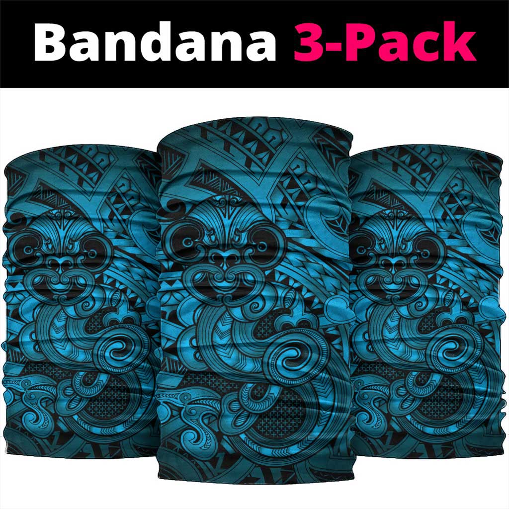 Aotearoa Maori Hei Tiki Neck Gaiter Kikorangi Kowhaiwhai Puhoro Motif LT9 package One Size: 25*50cm Blue - Polynesian Pride