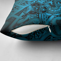 Aotearoa Maori Hei Tiki Pillow Cover Kikorangi Kowhaiwhai Puhoro Motif LT9 - Polynesian Pride