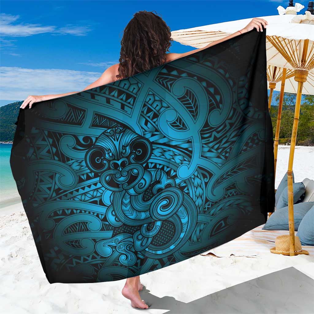 Aotearoa Maori Hei Tiki Sarong Kikorangi Kowhaiwhai Puhoro Motif LT9 One Size 44 x 66 inches Blue - Polynesian Pride
