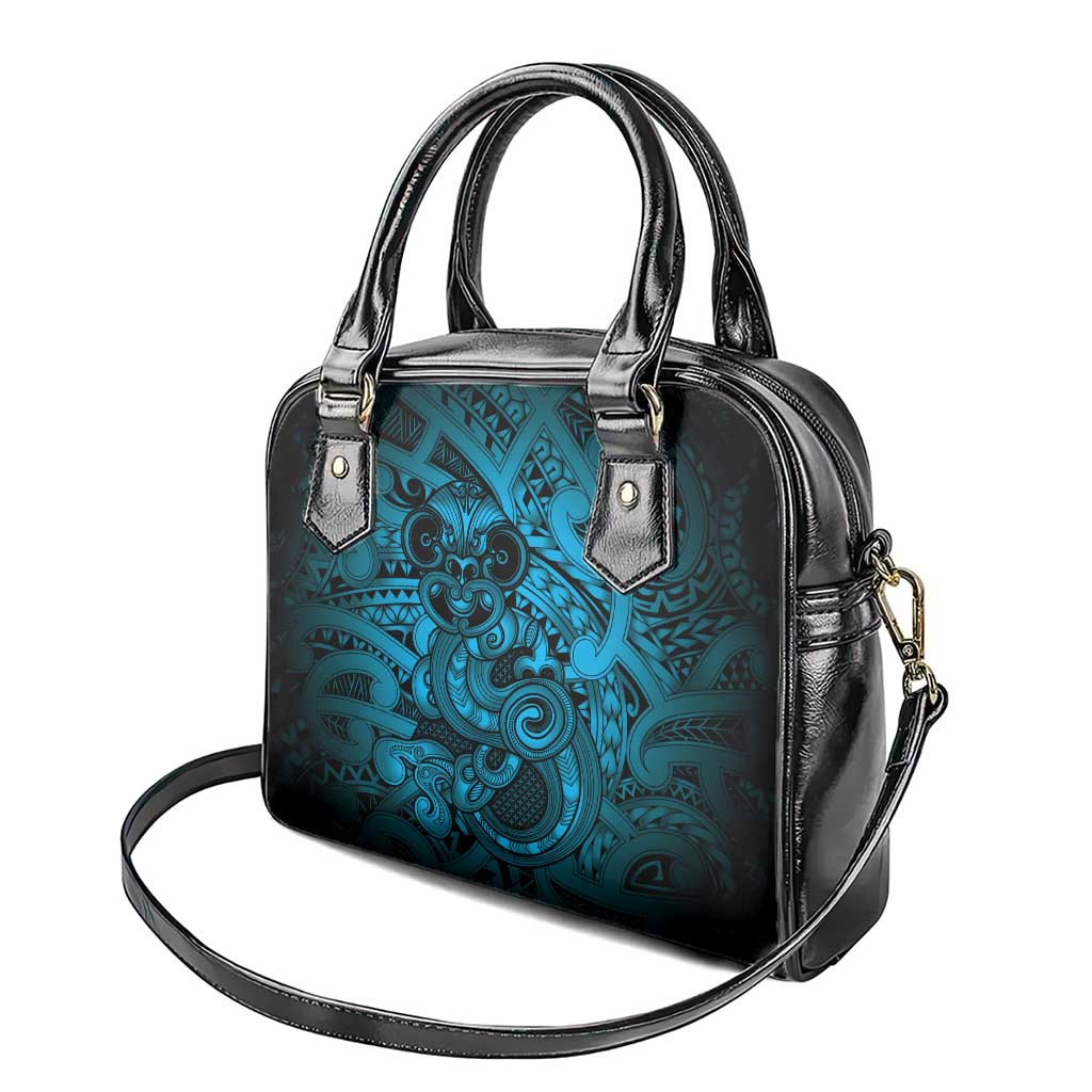 Aotearoa Maori Hei Tiki Shoulder Handbag Kikorangi Kowhaiwhai Puhoro Motif LT9 - Polynesian Pride