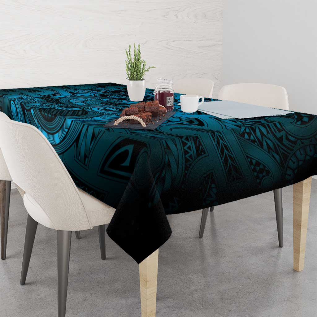 Aotearoa Maori Hei Tiki Tablecloth Kikorangi Kowhaiwhai Puhoro Motif LT9 - Polynesian Pride