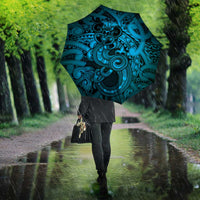 Aotearoa Maori Hei Tiki Umbrella Kikorangi Kowhaiwhai Puhoro Motif LT9 - Polynesian Pride
