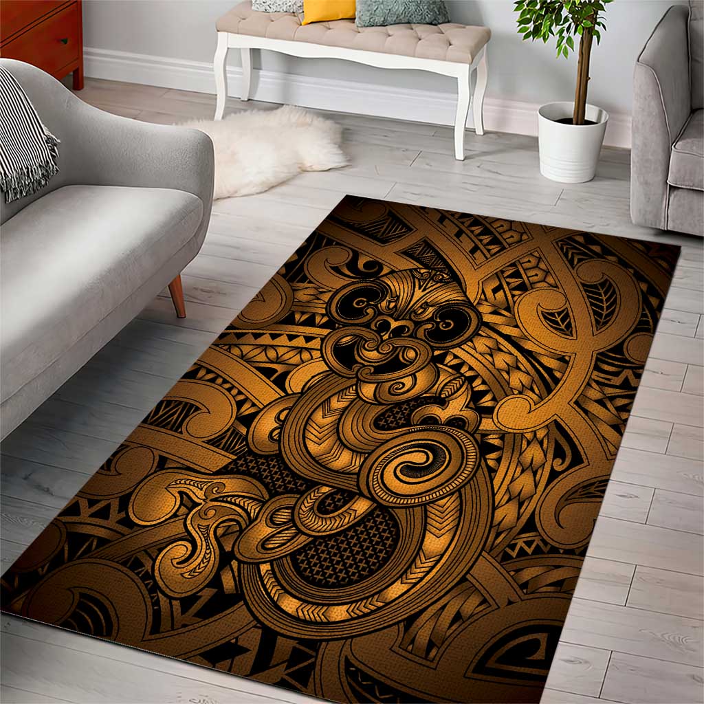 Aotearoa Maori Hei Tiki Area Rug Koura Kowhaiwhai Puhoro Motif LT9 - Polynesian Pride