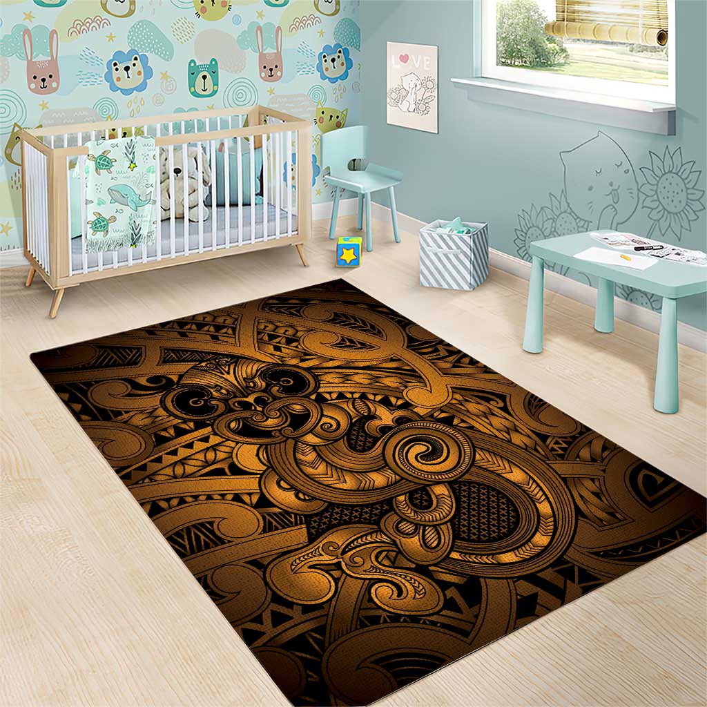 Aotearoa Maori Hei Tiki Area Rug Koura Kowhaiwhai Puhoro Motif LT9 - Polynesian Pride