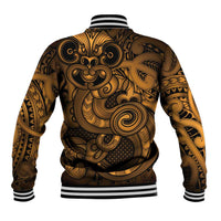 Aotearoa Maori Hei Tiki Baseball Jacket Koura Kowhaiwhai Puhoro Motif LT9 - Polynesian Pride