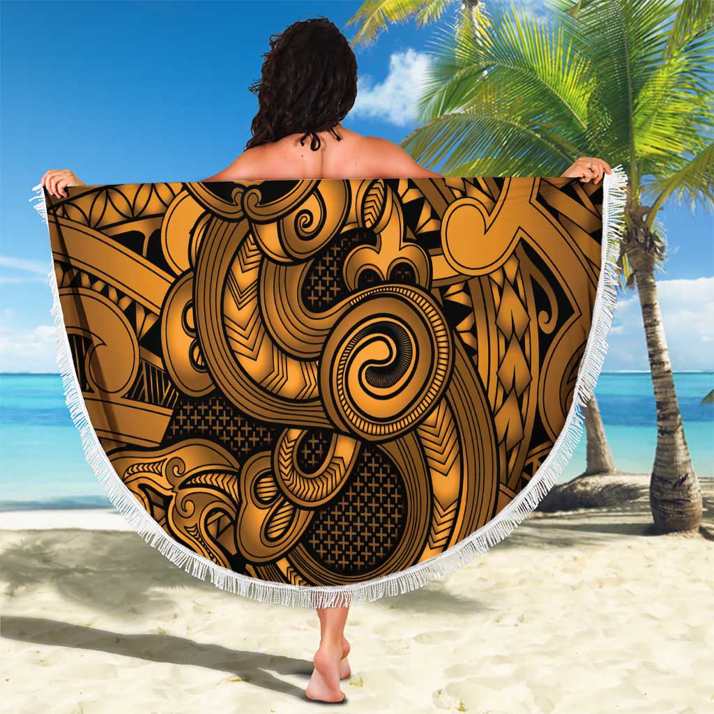 Aotearoa Maori Hei Tiki Beach Blanket Koura Kowhaiwhai Puhoro Motif LT9 - Polynesian Pride