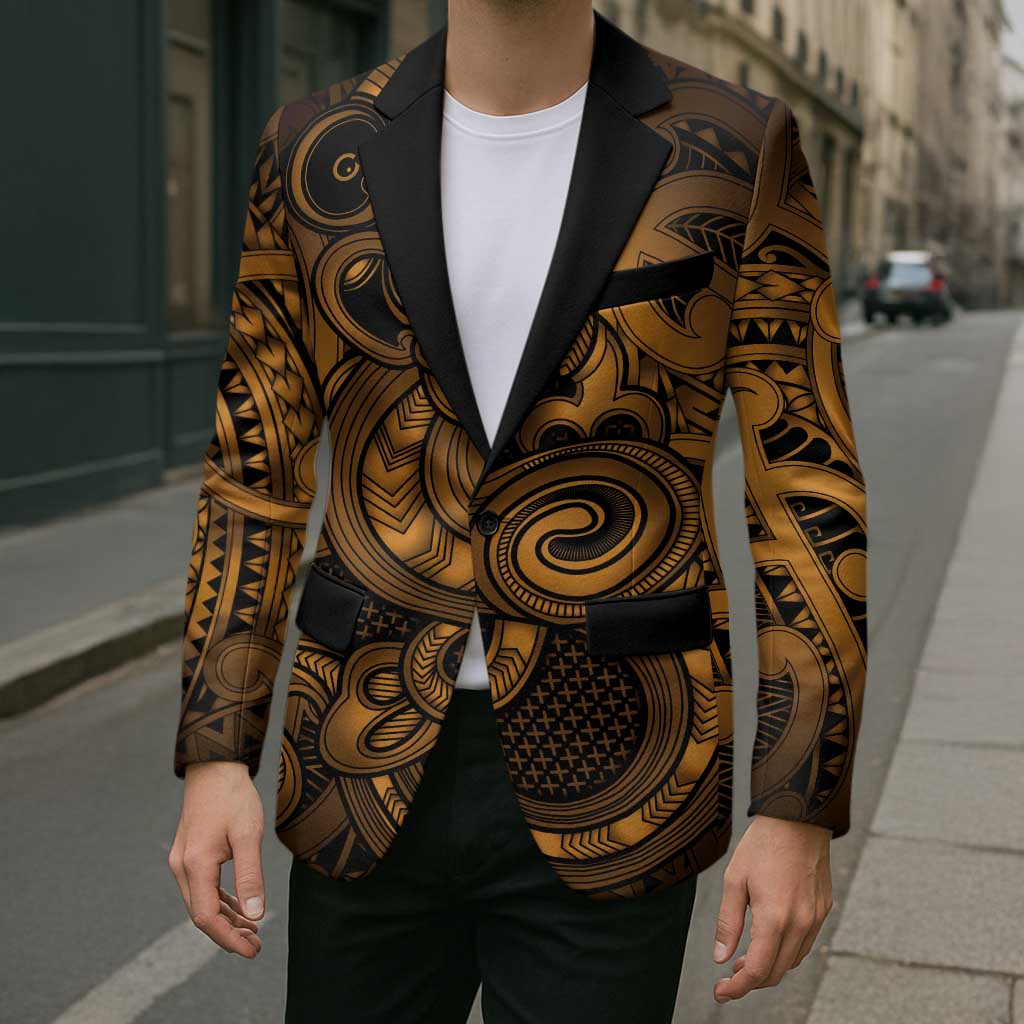 Aotearoa Maori Hei Tiki Blazer Koura Kowhaiwhai Puhoro Motif LT9 - Polynesian Pride
