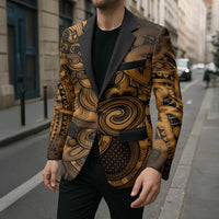 Aotearoa Maori Hei Tiki Blazer Koura Kowhaiwhai Puhoro Motif LT9 - Polynesian Pride