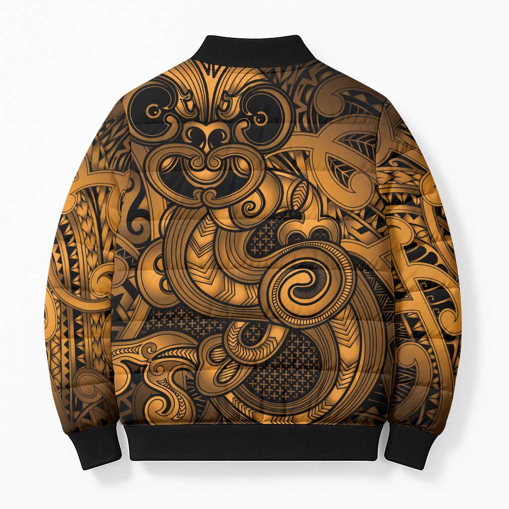 Aotearoa Maori Hei Tiki Bomber Puffer Jacket Koura Kowhaiwhai Puhoro Motif LT9 - Polynesian Pride