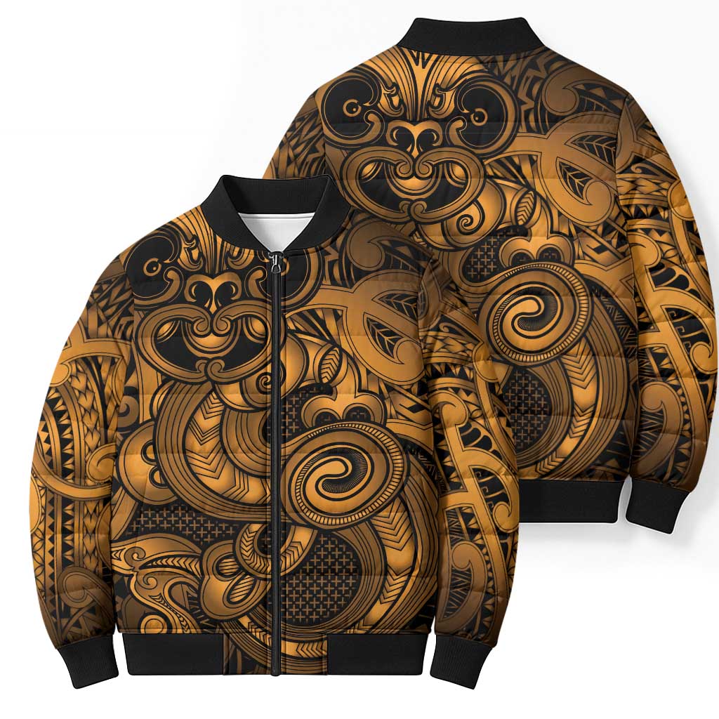 Aotearoa Maori Hei Tiki Bomber Puffer Jacket Koura Kowhaiwhai Puhoro Motif LT9 - Polynesian Pride