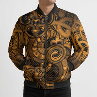Aotearoa Maori Hei Tiki Bomber Puffer Jacket Koura Kowhaiwhai Puhoro Motif LT9 - Polynesian Pride