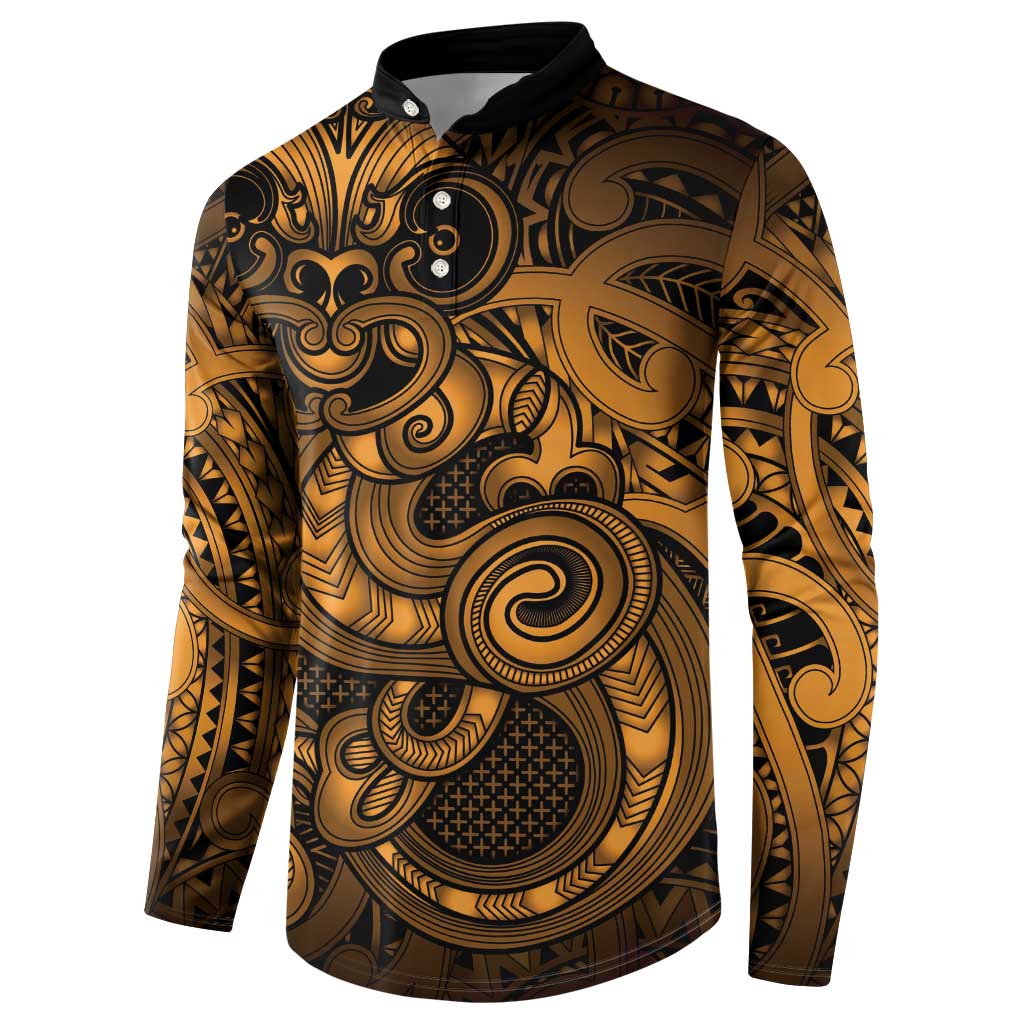 Aotearoa Maori Hei Tiki Button Sweatshirt Koura Kowhaiwhai Puhoro Motif LT9 - Polynesian Pride