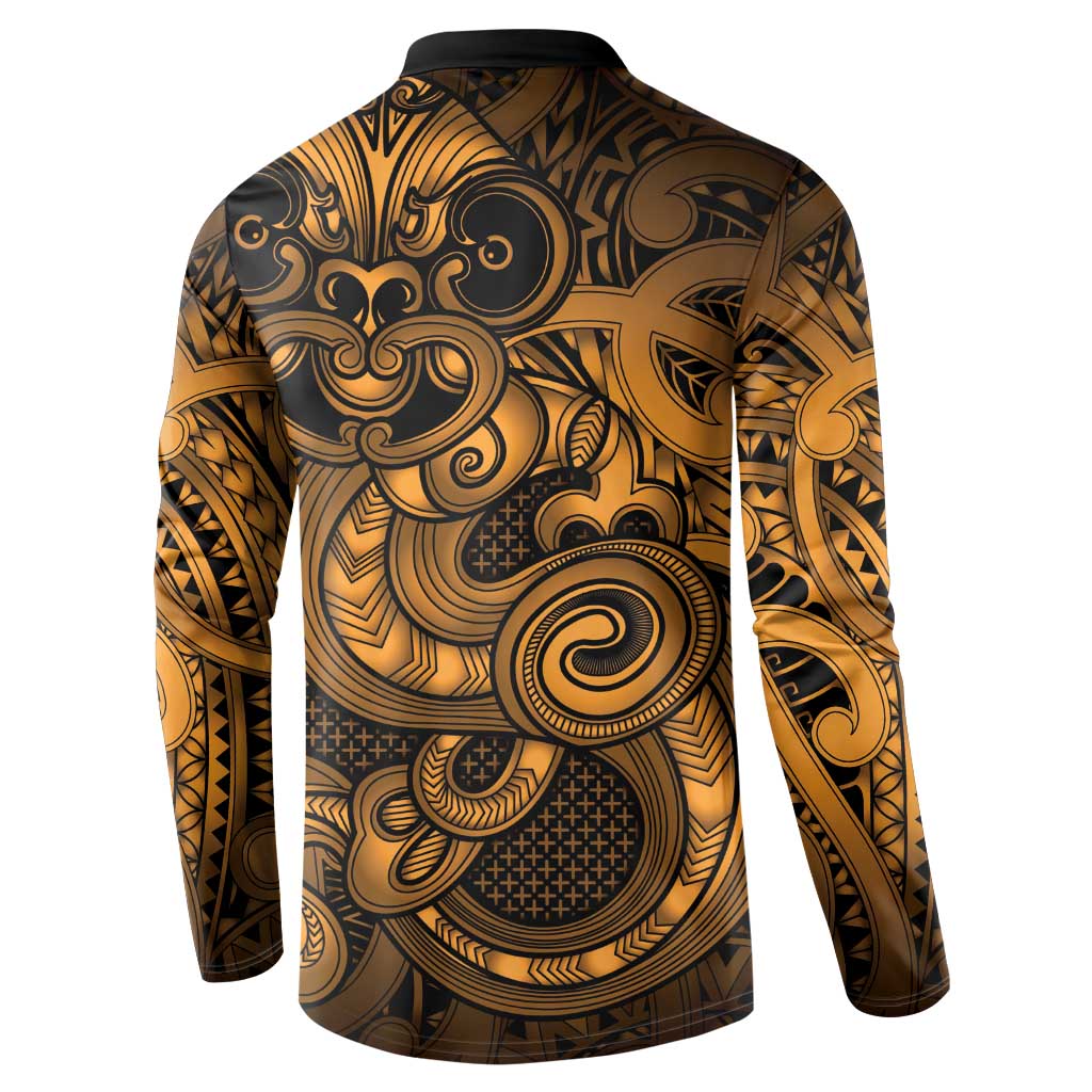 Aotearoa Maori Hei Tiki Button Sweatshirt Koura Kowhaiwhai Puhoro Motif LT9 - Polynesian Pride