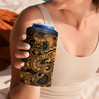 Aotearoa Maori Hei Tiki 4 in 1 Can Cooler Tumbler Koura Kowhaiwhai Puhoro Motif