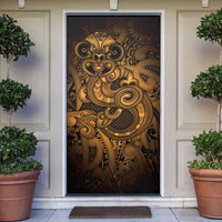 Aotearoa Maori Hei Tiki Door Cover Koura Kowhaiwhai Puhoro Motif
