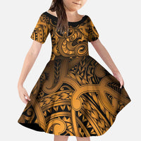 Aotearoa Maori Hei Tiki Family Matching Long Sleeve Bodycon Dress and Hawaiian Shirt Koura Kowhaiwhai Puhoro Motif