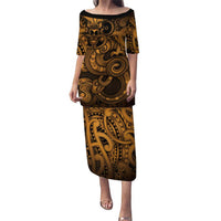 Aotearoa Maori Hei Tiki Family Matching Puletasi and Hawaiian Shirt Koura Kowhaiwhai Puhoro Motif