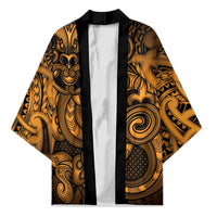 Aotearoa Maori Hei Tiki Kimono Koura Kowhaiwhai Puhoro Motif LT9 Unisex Gold - Polynesian Pride