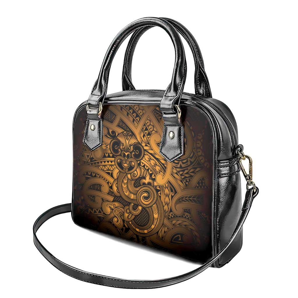 Aotearoa Maori Hei Tiki Shoulder Handbag Koura Kowhaiwhai Puhoro Motif