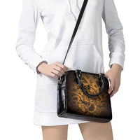 Aotearoa Maori Hei Tiki Shoulder Handbag Koura Kowhaiwhai Puhoro Motif
