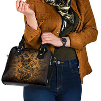 Aotearoa Maori Hei Tiki Shoulder Handbag Koura Kowhaiwhai Puhoro Motif