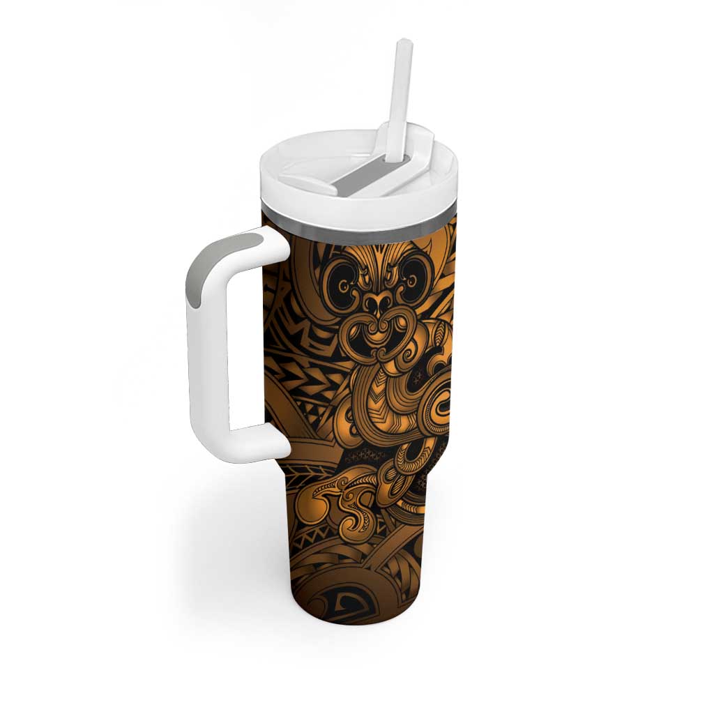 Aotearoa Maori Hei Tiki Tumbler With Handle Koura Kowhaiwhai Puhoro Motif LT9 - Polynesian Pride