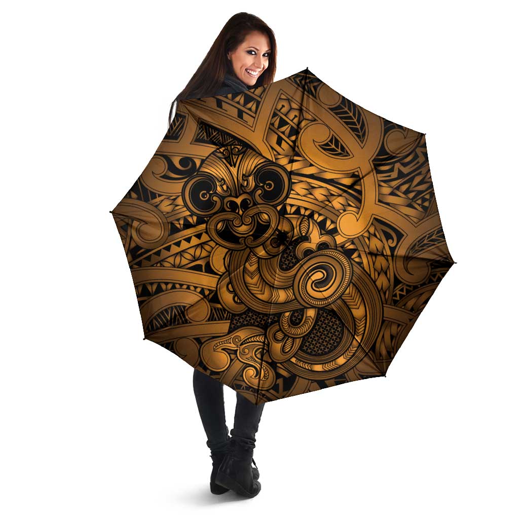 Aotearoa Maori Hei Tiki Umbrella Koura Kowhaiwhai Puhoro Motif LT9 - Polynesian Pride