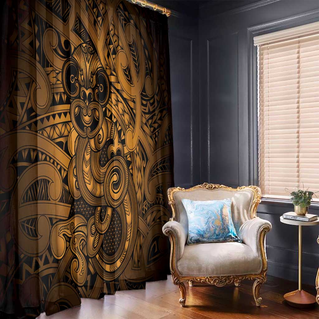 Aotearoa Maori Hei Tiki Window Curtain Koura Kowhaiwhai Puhoro Motif LT9 - Polynesian Pride