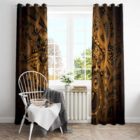 Aotearoa Maori Hei Tiki Window Curtain Koura Kowhaiwhai Puhoro Motif LT9 - Polynesian Pride
