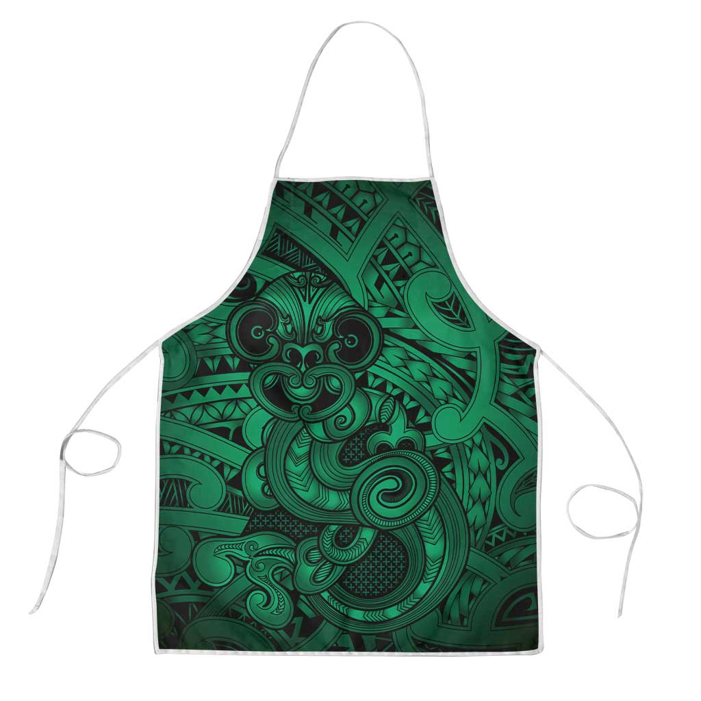 Aotearoa Maori Hei Tiki Apron Kakariki Kowhaiwhai Puhoro Motif LT9 Green - Polynesian Pride