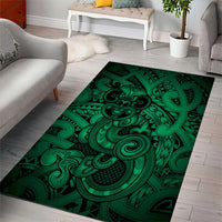 Aotearoa Maori Hei Tiki Area Rug Kakariki Kowhaiwhai Puhoro Motif LT9 - Polynesian Pride