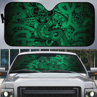 Aotearoa Maori Hei Tiki Auto Sun Shade Kakariki Kowhaiwhai Puhoro Motif