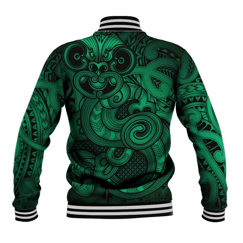 Aotearoa Maori Hei Tiki Baseball Jacket Kakariki Kowhaiwhai Puhoro Motif LT9 - Polynesian Pride
