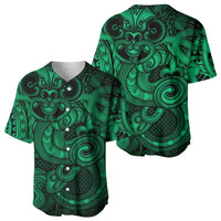 Aotearoa Maori Hei Tiki Baseball Jersey Kakariki Kowhaiwhai Puhoro Motif