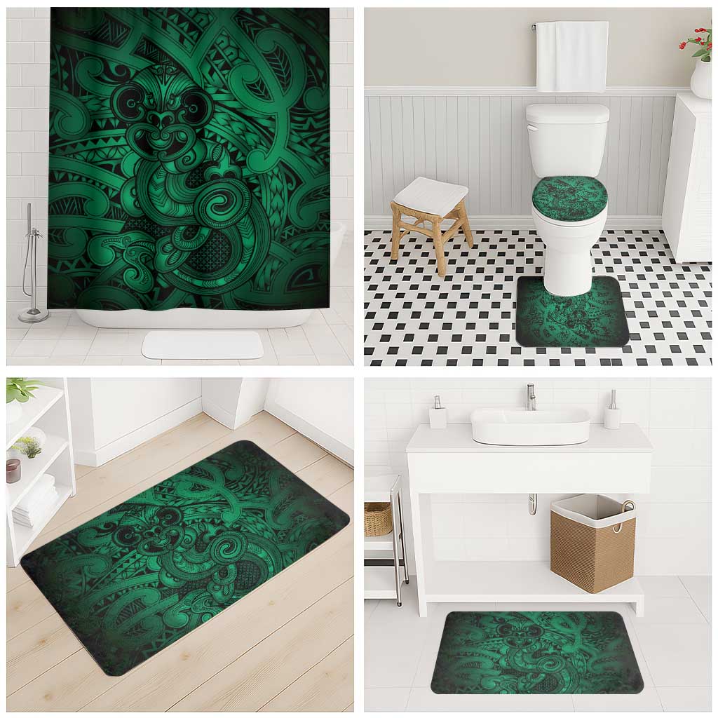 Aotearoa Maori Hei Tiki Bathroom Set Kakariki Kowhaiwhai Puhoro Motif LT9 - Polynesian Pride