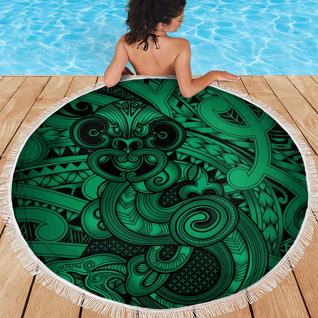Aotearoa Maori Hei Tiki Beach Blanket Kakariki Kowhaiwhai Puhoro Motif LT9 - Polynesian Pride