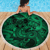 Aotearoa Maori Hei Tiki Beach Blanket Kakariki Kowhaiwhai Puhoro Motif LT9 - Polynesian Pride