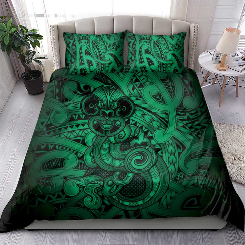 Aotearoa Maori Hei Tiki Bedding Set Kakariki Kowhaiwhai Puhoro Motif LT9 - Polynesian Pride
