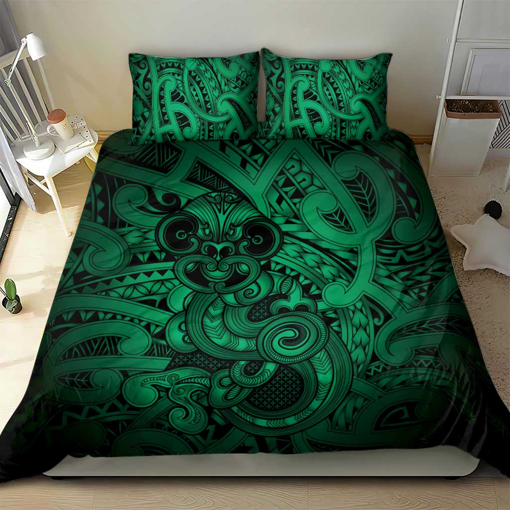Aotearoa Maori Hei Tiki Bedding Set Kakariki Kowhaiwhai Puhoro Motif LT9 - Polynesian Pride