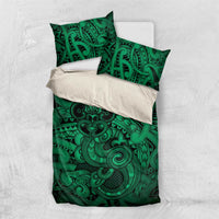 Aotearoa Maori Hei Tiki Bedding Set Kakariki Kowhaiwhai Puhoro Motif LT9 US Twin 172cm x 218cm Green - Polynesian Pride