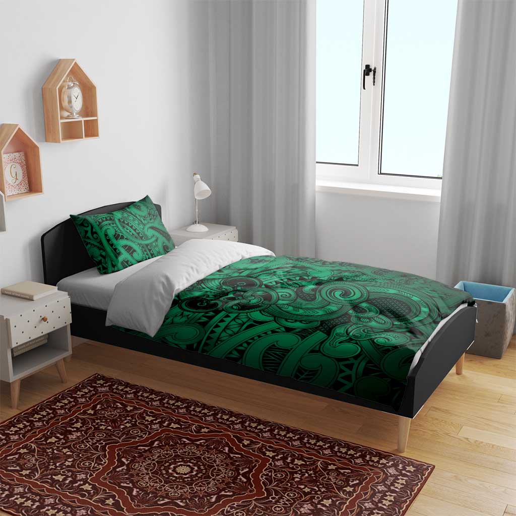 Aotearoa Maori Hei Tiki Bedding Set Kakariki Kowhaiwhai Puhoro Motif LT9 - Polynesian Pride