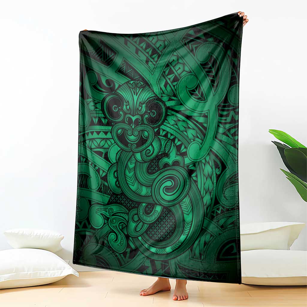Aotearoa Maori Hei Tiki Blanket Kakariki Kowhaiwhai Puhoro Motif LT9 - Polynesian Pride