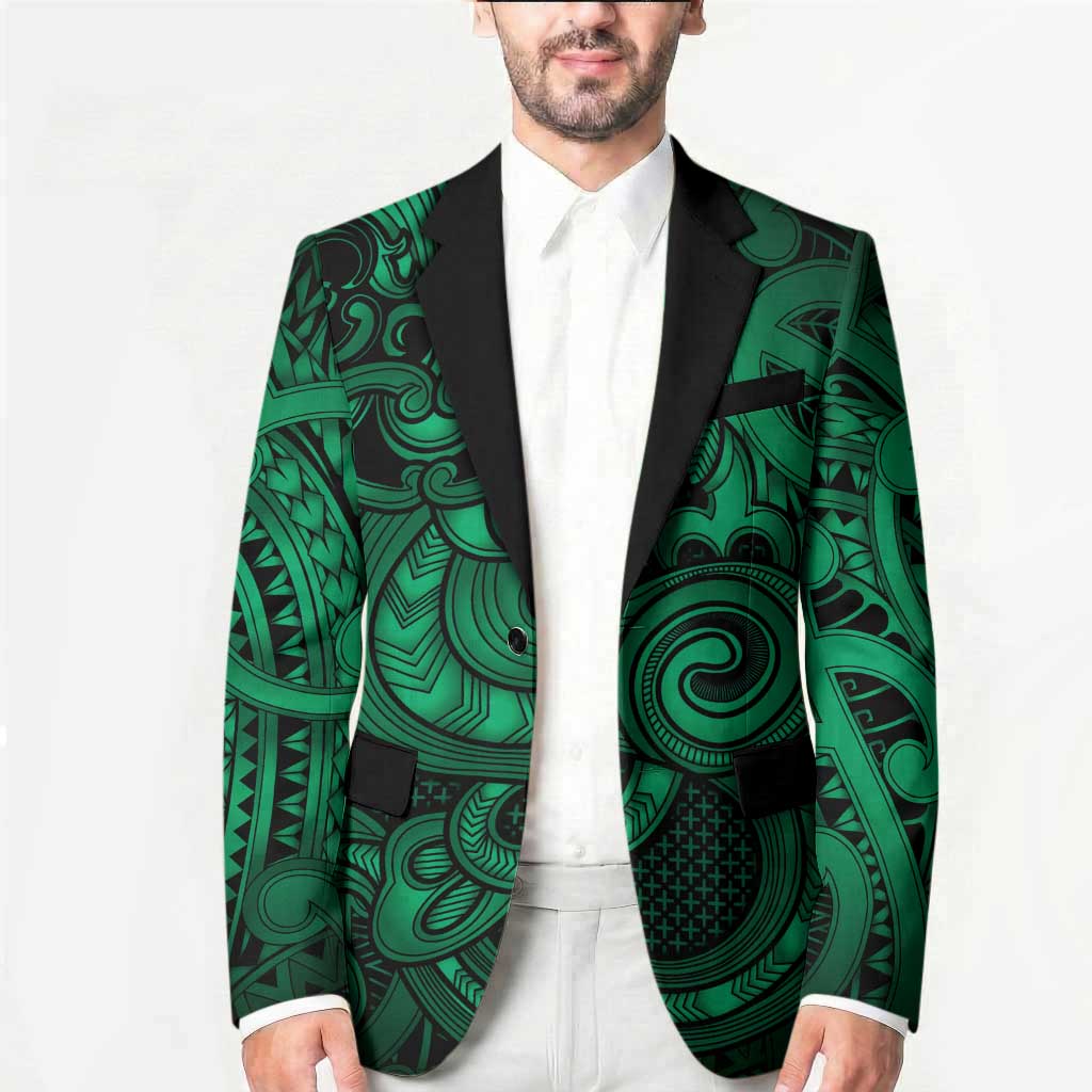 Aotearoa Maori Hei Tiki Blazer Kakariki Kowhaiwhai Puhoro Motif LT9 - Polynesian Pride