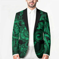 Aotearoa Maori Hei Tiki Blazer Kakariki Kowhaiwhai Puhoro Motif LT9 - Polynesian Pride