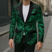 Aotearoa Maori Hei Tiki Blazer Kakariki Kowhaiwhai Puhoro Motif LT9 - Polynesian Pride