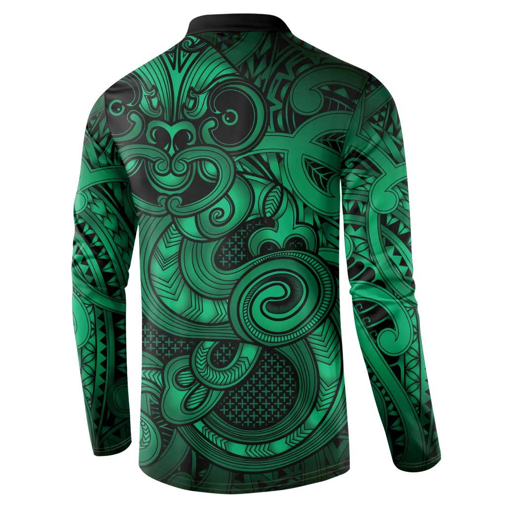 Aotearoa Maori Hei Tiki Button Sweatshirt Kakariki Kowhaiwhai Puhoro Motif LT9 - Polynesian Pride